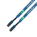 1/2" Recycled Color Match Lanyard w/ Double Bulldog Clip (Full Color)